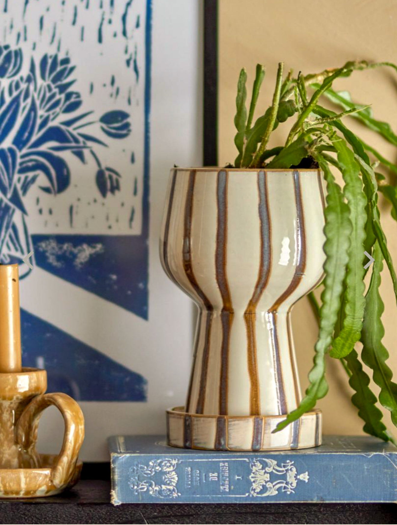 Agna Flowerpot, Brown, Stoneware