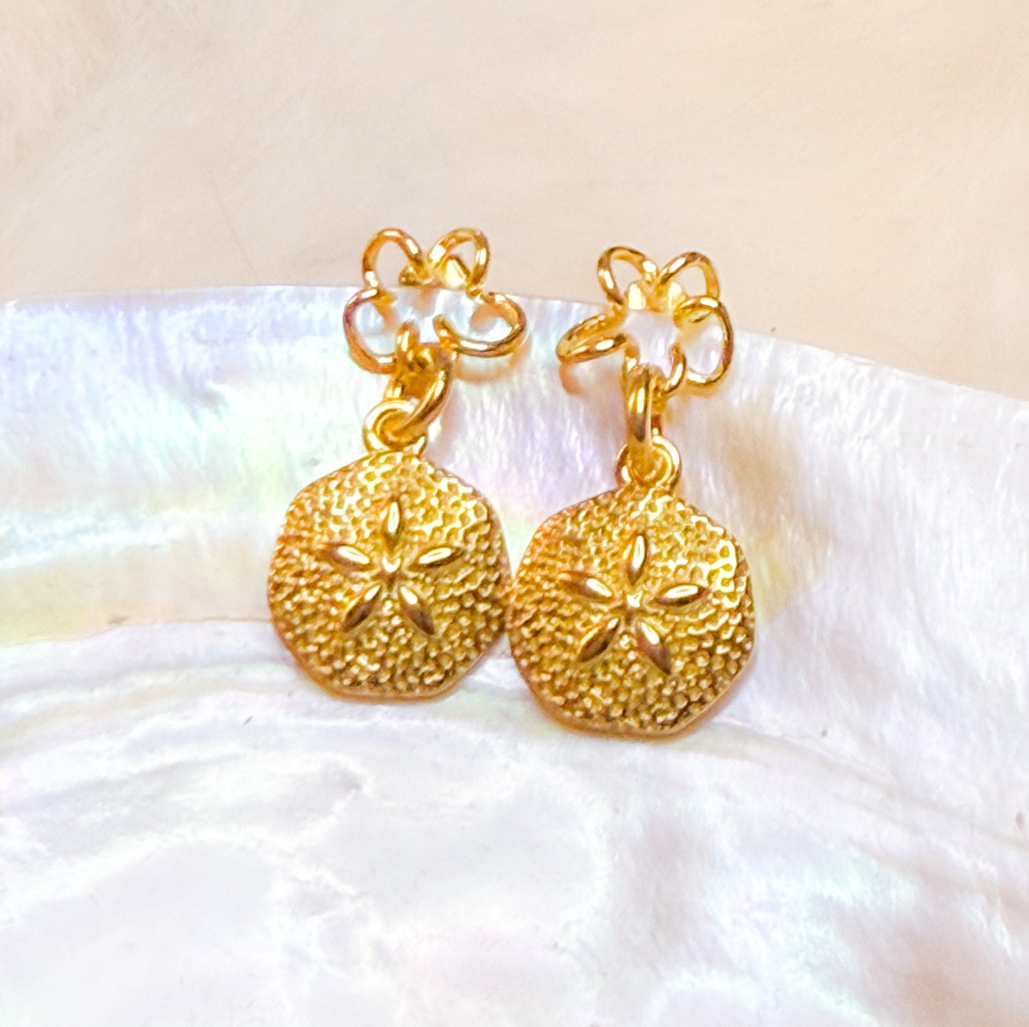 Cloud Sand Dollar Earrings – Gold Plated Sterling silver