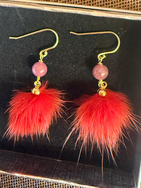 Arctic fox fur with ruby